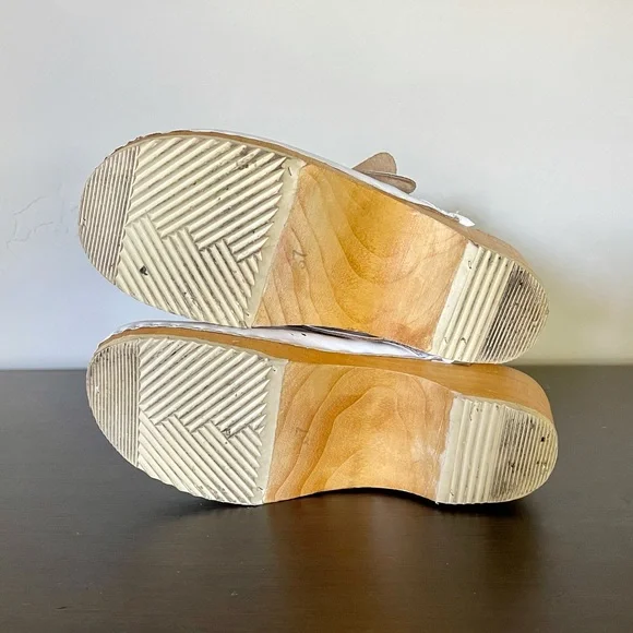 Vintage Swedish Orthopedik White Leather Clogs - Picture 5 of 6